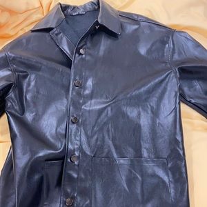 oversized leather jacket